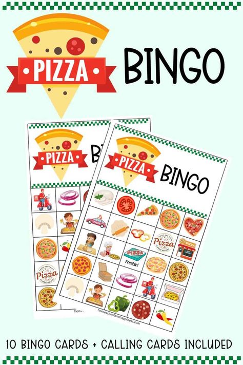 Pizza Bingo Free Printable, Free Pizza Party Printables, Food Bingo Free Printable, Pizza Art Preschool, Free Pizza Printables, Make A Pizza Printable, Pizza Preschool Theme, Pizza Art For Kids, Pizza Games For Kids