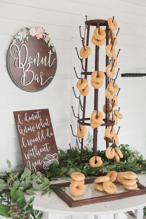 20 Donut Wedding Ideas That Will Blow Your Mind |  #dessert #donutfavors #donutholes #donutweddingfavors #donuts #edibleweddingfavors #favorbags #favorboxes #favors #funideas #reception #tasty #weddingdonuts | Donut Wedding Favors, Doughnut Bar, Classy Wedding Favors, Donut Wedding, Donut Display, Wedding Favor Table, Honey Wedding Favors, 2023 Ideas, Wedding Donuts