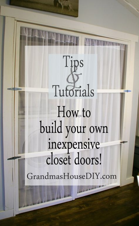 How to: Build your own inexpensive closet doors! - Grandmas House DIY Cheap Closet, Diy Closet Doors, Creative Closets, Closet Built Ins, Beautiful Closets, Reading Diy, Work Diy, Closet Door, Drawer Dividers