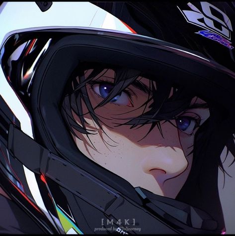 Anime Biker Guy, Male Pfps Art, Helmet Drawing, Arte Peculiar, Guy Drawing, Digital Art Anime, Manga Boy, Anime Couples Drawings, Boy Art