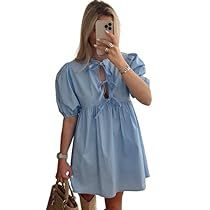 Casual Beach Dress, Short Puff Sleeve, Photo Insta, Looks Party, Sleeves Clothing, Puff Sleeve Dresses, Summer 24, Hem Skirt, Vestido Casual