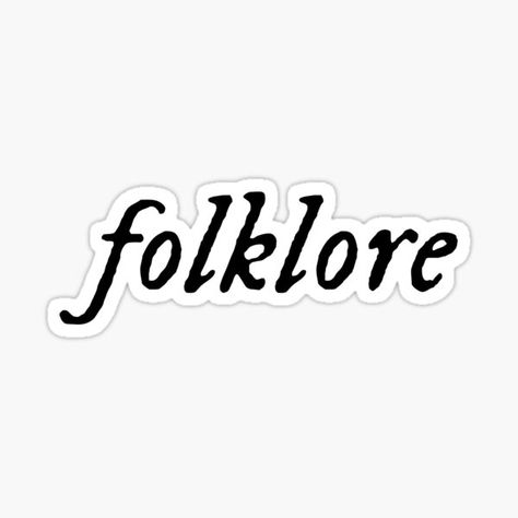 "folklore " Sticker by delaneykressler | Redbubble Taylor Swift Album Stickers, Folklore Stickers Taylor Swift, Folklore Taylor Swift Tattoo, Taylor Swift Tattoo Folklore, Folklore Tattoo Taylor Swift, Taylor Swift Lyrics Stickers, Folklore Stickers, Taylor Swift Logo, Taylor Swift 22