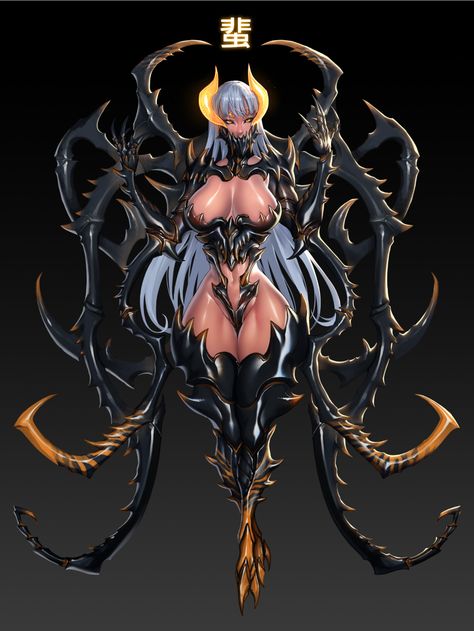 ArtStation - "蜚", Ren Wei Pan Female Insectoid, Demon Queen, Female Monster, Spider Queen, Monster Girl Encyclopedia, Monster Girls, 다크 판타지, Alien Concept Art, Monster Concept Art