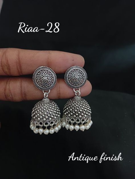 C'2js Silver Jhumka Earrings, Junk Jewellery, Junk Jewelry, Jhumka Earrings, Jewellery Designs, Crochet Earrings, Jewelry Design, Crochet, Silver