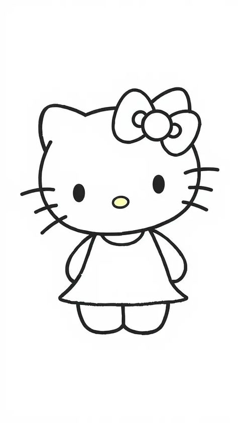 Check Out This Hello Kitty Simple Drawing & 12+ Other Hello Kitty Drawing Ideas! #drawingideas #drawinginspiration Hello Kitty Simple Drawing, Hello Kitty Drawings Simple, Small Hello Kitty Drawing, Cute Drawings Simple Ideas, Drawing Ideas Easy Hello Kitty, Cute Easy Drawings For Kids Simple, Cute Christmas Drawings Easy Simple, How To Draw Hello Kitty, Doodles Hello Kitty