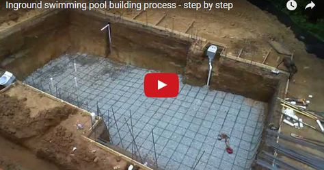 How cool is this? Ever wanted to build your own INGROUND swimming pool? Well, check out this neat time-lapse video showing you how - from ... Swimming Pool Repair, Pool Building, Concrete Swimming Pool, Pool Cost, Pool Diy, Building A Swimming Pool, Pool Repair, Swimming Pool Construction, Diy Swimming Pool