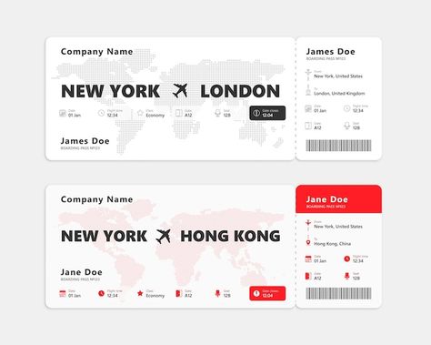 Realistic air ticket on white background... | Premium Vector #Freepik #vector #airline-ticket #flight-ticket #travel-ticket #airplane-ticket Air Ticket Design, Flight Artwork, Ticket Illustration, Air Illustration, Admit Ticket, Ticket Design Template, Departures Board, Boarding Pass Template, E Ticket