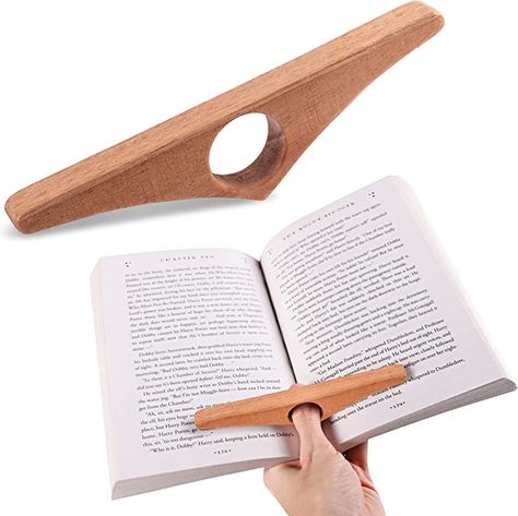 Wooden Book Accessories, Wooden Page Holder, Book Holder Ideas, Book Page Holder, Thumb Book, Wooden Book Stand, Page Holder, Gifts For Book Lovers, Book Holder