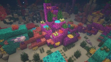 Minecraft Coral Reef, Minecraft Seed, Minecraft Room, Minecraft Funny, Minecraft Inspo, Minecraft Projects, Minecraft Designs, Coral Reef, Minecraft