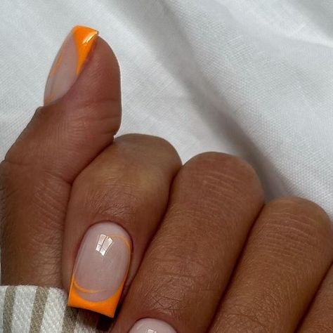 Orange Biab Nails, Builder Gel Nails, Orange Soda, Nails Magazine, Chrome Nails, Nail Tech, White Nails, Press On Nails, Nail Inspo