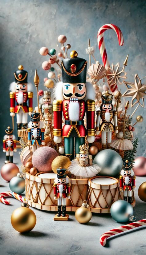 The Nutcracker Themed Christmas, Nutcracker Christmas Centerpiece, Nutcracker Table Centerpiece, Nutcracker Breakfast, Nutcracker Christmas Decorations Ideas, Nutcracker Centerpiece Ideas, Nutcracker Themed Christmas Tree, Nutcracker Christmas Aesthetic, Nutcracker Themed Christmas Decor