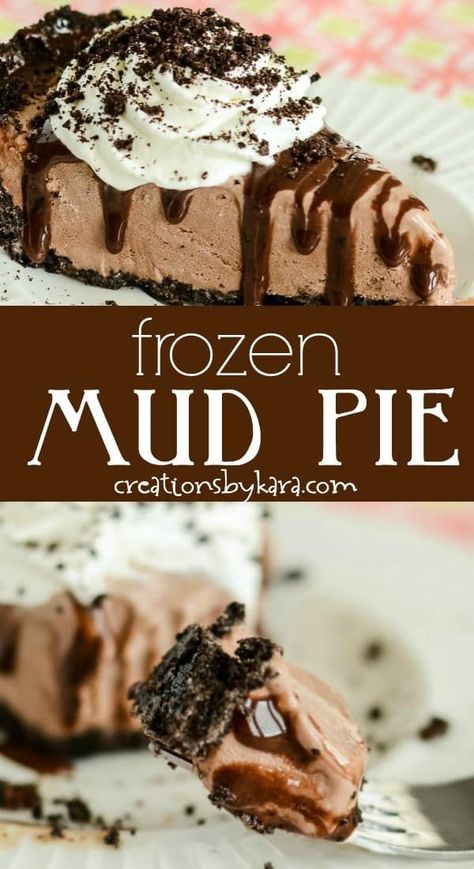 Frozen Mud Pie, Ice Cream Fudge, Cheesecake Strawberries, Mud Pie Recipe, Chocolate Cookie Crust, Ice Cream Pie Recipe, Cream Fudge, Baked Cheesecake, Chocolate Pie Recipes