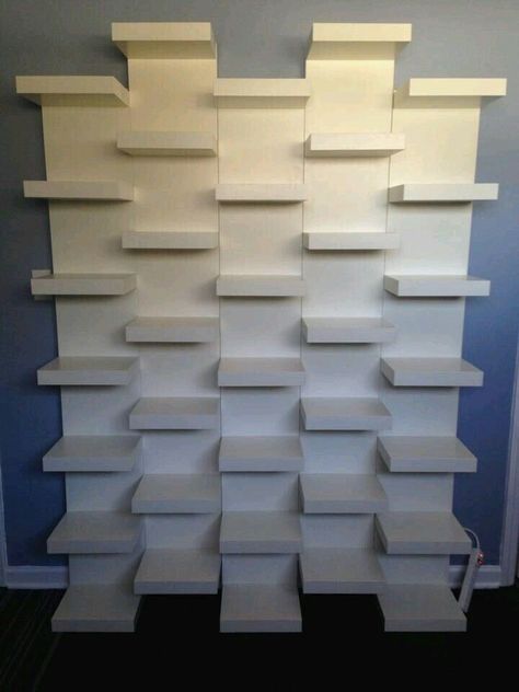 White Wall Shelves, Wall Shelf Unit, Lego Display, Ikea Lack, Ikea Shelves, Lego Room, Bookshelf Design, Lego Storage, Book Shelves