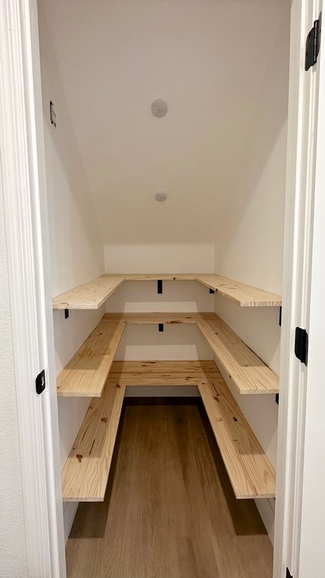 DIY Under Staircase Makeover: Closet to Pantry — House of Mark Under The Basement Stairs Storage, Space Under Stairs Ideas Creative Modern, Amazing Storage Ideas, Under Staircase Pantry Shelving Ideas, Under The Stairs Storage Basement, Under The Stairs Linen Closet, Farmhouse Under Stairs Ideas, Storage Ideas For Under Stairs Closet, Small Storage Under Stairs