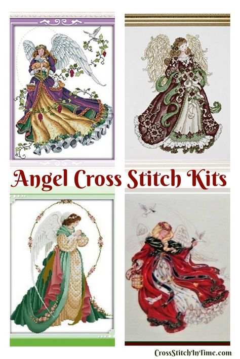 Angel Cross Stitch Pattern, Angel Cross Stitch, Nora Corbett, Stitch People, Unique Cross Stitch, Cross Stitch Fruit, Cross Stitch Tutorial, Cross Stitch Fairy, Cross Stitch Angels