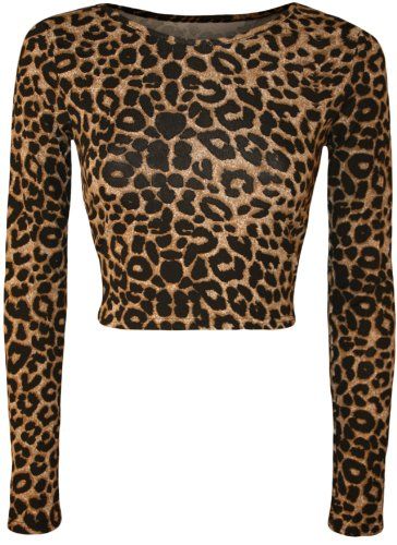 Chica Punk, Animal Print Crop Tops, Crop Top And Shorts, Print Crop Tops, Long Sleeve Crop, High Fashion Street Style, Print Top, Fashion Tops, Long Sleeve Crop Top