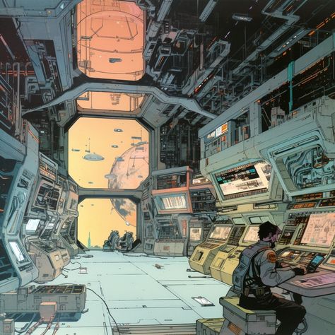 Sci Fi Lab Concept Art, Spaceship Interior Illustration, Inside Spaceship Illustration, Sci Fi Set Design, Soft Sci Fi, Sci Fi Library, Sci Fi Environment Art, Industrial Spaceship, Spaceship Interior Concept Art