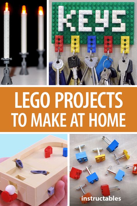 Lego Projects Instructions, Cool Lego Ideas To Build, Things To Build With Legos, Diy Lego Gifts, Lego Ideas To Build Easy, Lego Baseball, Lego Diy Projects, Lego Bracelet, Lego Crafts