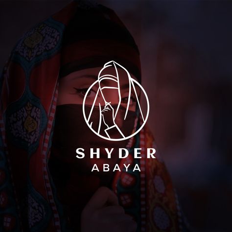 The origin of the shyder is one of the traditional women's costumes in Yemen, specifically in the city of Aden. The Adeni shyder is a black-colored piece of cloth that the woman wears in less than a meter and about 70 cm. The shyder has a silk-like texture that the woman wears over another clothing called the shield, so that she places her right on the shyder under the chin so that it continues to be covered The head is sometimes below the face, and it is covered at other times. Abaya Logo, Fashion Store Logo, Hijab Logo, Logo Cafe, Brain Logo, Logo Branding Design, Graphic Design Cards, Fashion Logo Branding, Logo Beauty