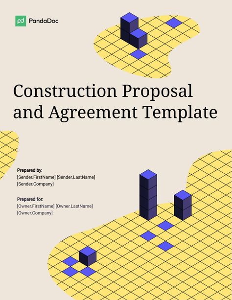 Construction Proposal and Agreement Construction Proposal Template, Construction Template, Project Proposal, Proposal Templates, Title Page, Building Construction, Word Doc, Construction Company