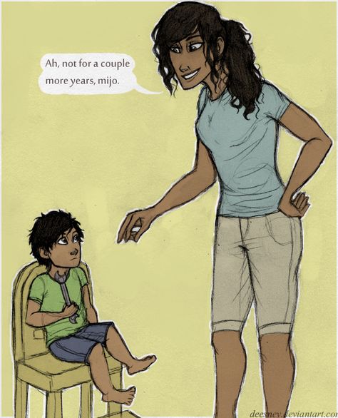 Leo and his mom! Not For A Couple More Years by Deesney on deviantART Esperanza Valdez, Pjo Characters, Leo Frank, Percy And Nico, I Want To Cuddle, Percy And Annabeth, Leo Valdez, Kane Chronicles, Percabeth