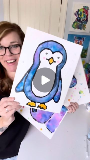 89K views · 7.3K likes | Andrea Nelson on Instagram: "Social media needs more penguins right now.   #gothglue #easyart #easywatercolor #penguin #penguinlover #kidart #instamom" Penguin Painting For Kids, Penguin Crafts For Kids Preschool, Watercolor Penguin, Penguin Art For Kids, Penguin Drawing Easy, Penguin Watercolor, Penguin Pictures, Penguin Drawing, Penguin Crafts