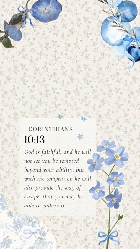 Bible Verse- 1 Corinthians 10:13, Christian aesthetic collage background