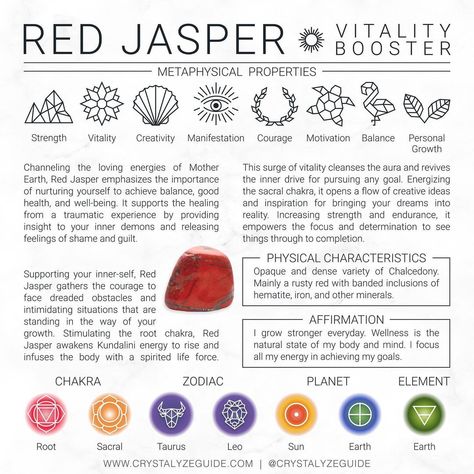 Red Jasper Properties, Red Jasper Crystal Meaning, Red Jasper Meaning, Crystal Dictionary, Creativity Manifestation, Jasper Properties, Spiritual Magic, Manifestation Motivation, Red Jasper Crystal