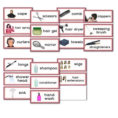 Download & print our FREE Hairdressers themed flashcards, 3 per A4 sheet with a double mounted effect - Hairdressers role play resources for the classroom Role Play Shop, Kids Hair Salon, Role Play Areas, Teaching Printables, Dramatic Play Preschool, Dramatic Play Area, Dramatic Play Centers, Primary Resources, Play Areas