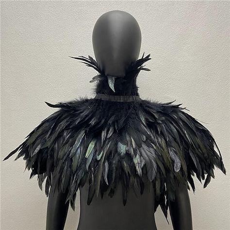 Feather Cape, Cape For Women, Gothic Coat, Womens Cosplay, Shoulder Cape, Evening Shawls, 파티 드레스, Vintage Punk, Masquerade Party