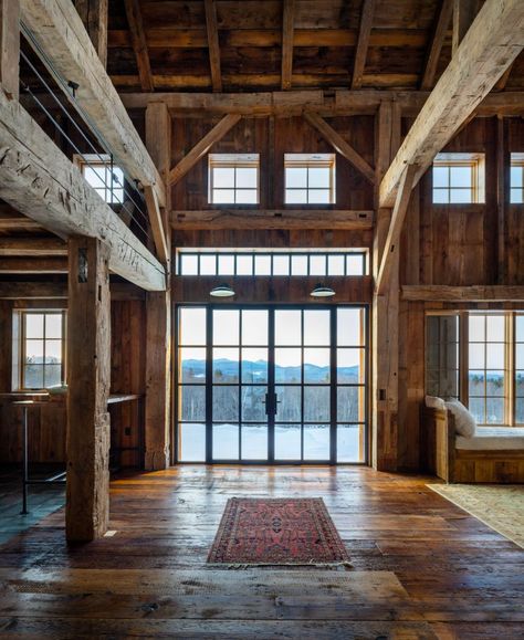 English Barn Restoration in Mad River Valley, Vermont | Birdseye Barn Restoration, Barn Windows, Barn Remodel, Shingle Style Homes, Converted Barn, Barn Renovation, Steel Windows, Barn Design, Barn Conversion