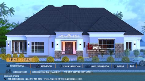 #Architecture #Nigerianbuildingdesigns #MastersTouchStudios #Homes #House #Nigeria #Beautiful #bungalow #Design #Exterior #Modern #HouseDesign #HomeDecor #HouseStyles #HouseExterior 5 Bedroom bungalow design. Minimum size of land is 120ft by 100ft. Contact +2348032582385, +2348174058017 (Calls and Whatsapp) E mail: Masterstouchstudios1@gmail.com 6 Bedroom Bungalow House Plans, 5 Bedroom Bungalow House Design, 5 Bedroom Bungalow House Plans, 5 Bedroom House Plans South Africa, Five Bedroom Bungalow Floor Plan, 5 Bedroom Bungalow, 3 Bedroom Bungalow House Design Nigeria, Master's Bedroom, Bungalow Interior Design