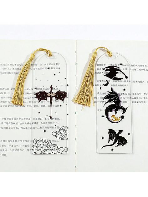 Ensemble de 2 marque-pages de collection anime dragon noir cadeau pour les amoureux de livres Marque-page en acrylique pour enseignant ami enfant marqueur de lecture 2 marque-pages dragon noir.    PMMA     Labels,Indexes & Stamps, size features are:Bust: ,Length: ,Sleeve Length: Anime Bookmarks, Dragon Bookmark, Reading Bookmarks, Fourth Wing, Anime Black, School Supply Labels, Teacher Friends, Black Dragon, Paper Quilling