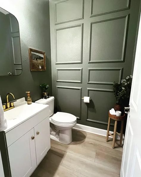 Benjamin Moore Intrigue Bathroom Vineland Benjamin Moore, Intrigue By Benjamin Moore, Intrigue Benjamin Moore, Benjamin Moore Intrigue, Pewter Benjamin Moore, Secret Garden Door, Edgecomb Gray, Camper Remodel, Paint Colors Benjamin Moore