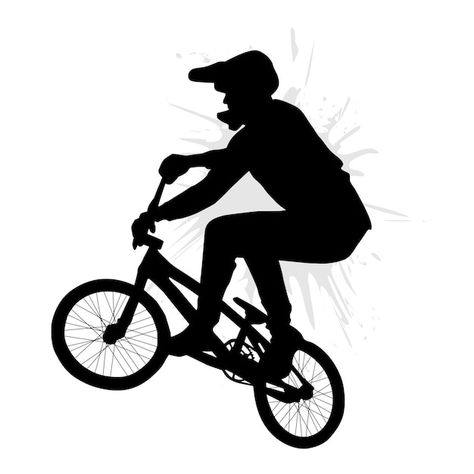 Silhueta profissional de jogador de bici... | Premium Vector #Freepik #vector #bmx #bike #bicicleta #bicycle Bmx Bicycle, Bmx Bike, Bmx, Premium Vector, Bicycle, Bike