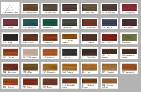 Natural wood stain colors