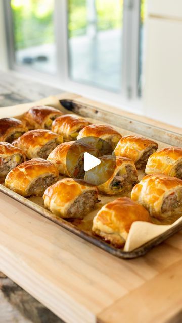 Ray McVinnie on Instagram: "My Sausage Rolls

Makes 16

Although many New Zealanders love the frozen supermarket ones with tomato sauce, these are just better 🤷‍♂️

2 medium potatoes, peeled, diced 2cm
1 small carrot, peeled, diced 2cm
600g minced pork
3 tablespoons chopped thyme leaves
3 tablespoons chopped parsley
2 cloves garlic, finely chopped
1 small red onion, finely chopped
1 teaspoon sugar
75ml dry white wine
500g made with butter, flaky puff pastry
1 egg beaten

Preheat the oven to 200°C fan bake
Line a baking tray with baking paper.
Boil the potatoes and carrot in plenty of water until tender.
Drain well and cool completely. 
Put the pork, thyme, parsley, garlic, onion, sugar, vegetables and wine into a bowl, season with 1 teaspoon of salt and plenty of freshly ground black pepp Best Sausage Roll Recipe, Sausage Rolls Recipe, Homemade Sausage Recipes, Minced Pork, Best Sausage, Brunch Time, Homemade Sausage, Pastry Tart, Gujarati Recipes