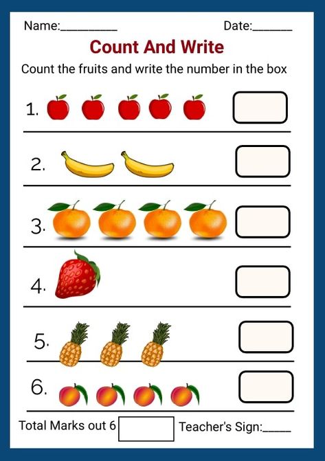 Count And Write -Number Counting Worksheets | PosterMyWall Count And Write The Number Worksheet, Counting In Words Worksheet, Count The Objects And Write The Number, Count Numbers Worksheet, Counting Worksheets Preschool, Count And Write Worksheets, Count And Write The Number, Kg Worksheets, Math Counting Worksheets