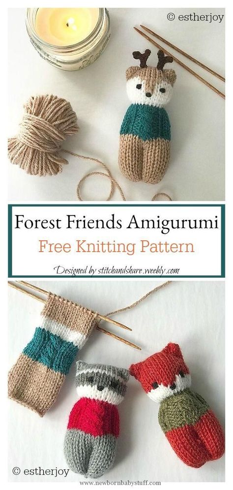 Baby Knitting Patterns Forest Friends Amigurumi Free Knitting Pattern… | NewBorn Baby Stuff | Bloglovin’ Pattern Knitting, Knitted Animals, Beginners Knitting, Forest Friends, Crochet Stitch, Free Knitting Pattern, Amigurumi Free, Easy Knitting, Drops Design