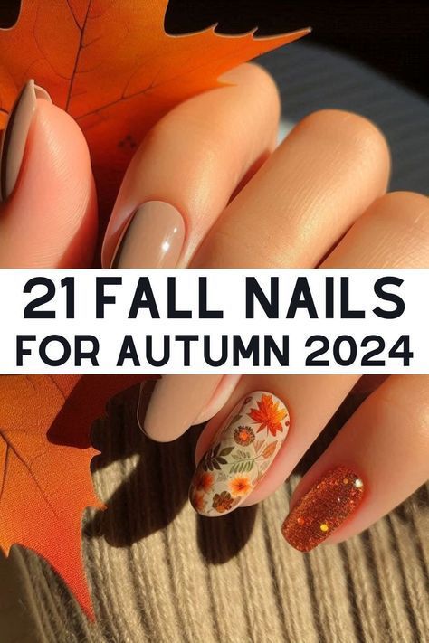 Fall Designs For Nails Autumn, Almond Color Nails, Autumn Nails Almond Shape, Autumn Almond Nails, Fall Nails Almond Shape, Nail Designs For Autumn, Nails For Autumn, Nails Art Acrylic, Fall Nail Ideas