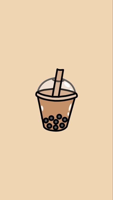 Cute Boba Tea Art, Bubble Tea Wallpaper Aesthetic, Milktea Aesthetic Wallpaper, Boba Tea Aesthetic Wallpaper, Bubble Tea Wallpaper, Boba Wallpaper, Breakfast Drawing, Artist Tiktok, Instagram Grunge