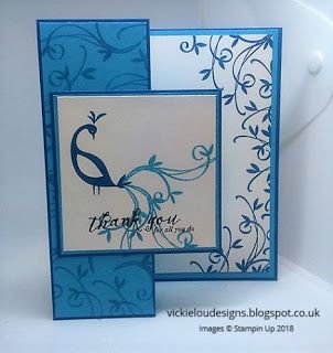 Stampin Up Anleitung, Gatefold Cards, Blue Peacock, Beautiful Peacock, Bird Cards, Fancy Fold Cards, Stamping Up Cards, Fancy Folds, Fun Fold Cards