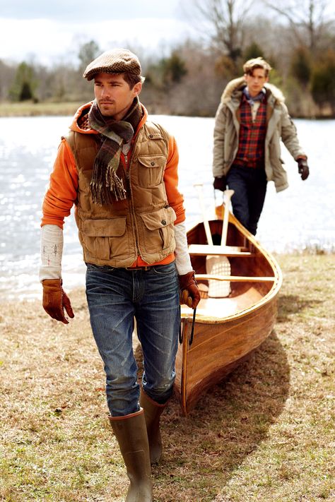 ~ Living a Beautiful Life ~ Polo Ralph Lauren 2012 Country Gentleman, Tan Vest, Southern Gentleman, Ralph Lauren Menswear, Ivy Style, Mens Fashion Rugged, Rugged Style, Canoes, Canoeing