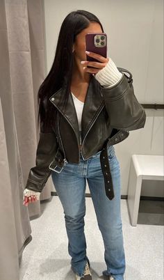 Zara Leather Jacket, Outfit Zara, Mode Zara, Winter Fashion Outfits Casual, Cold Outfits, Zara Fashion, Festival Looks, Baddie Outfits Casual, Outfit Inspo Fall