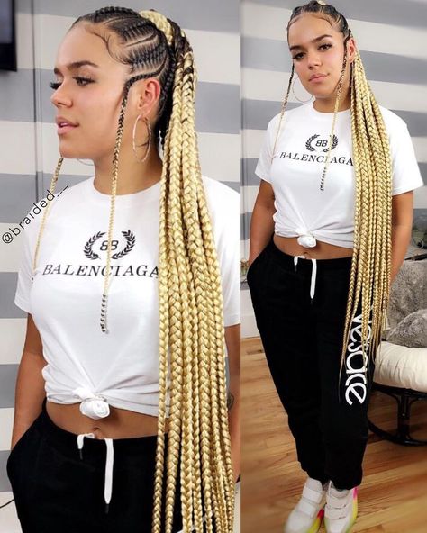 Blonde Braids, Braids With Curls, Girls Hairstyles Braids, Beautiful Braids, Cornrow Hairstyles, African Braids Hairstyles, Braided Hairstyles For Black Women, African Braids, Braids Wig