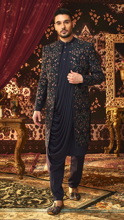 Wedding wear for men, Sangeet Wear, Indo-western party wear, Engagement outfit for men. Indo Western Dress For Men Grooms, Groom Indo Western Outfit, Sangeet Dress For Groom, Sangeet Groom Outfit, Sangeet Outfit For Groom, Indo Western Men, Indowestern Outfits For Men, Indo Western Outfits For Men, Borivali Mumbai