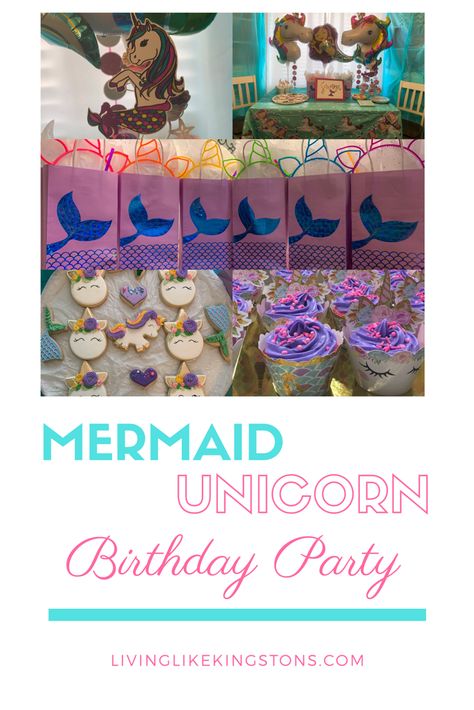 Mermaid Unicorn Birthday Party 🎉 #birthdayparty #girlsbirthdayparty #mermaidparty #unicornparty #mermaidunicornparty #partytheme Unicorn And Mermaid Birthday Party, Unicorn Mermaid Birthday Party, Mermaid Unicorn Birthday Party, Unicorn Pool Party, Unicorn Gift Bags, Mermaid Cookies, Mermaid Birthday Decorations, Unicorn Fairy, Birthday Party Venues