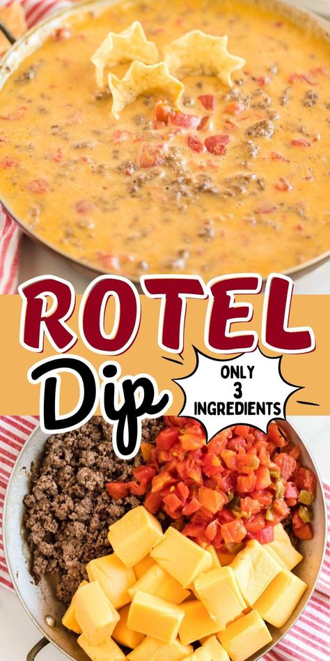 Our Rotel Dip combines the bold flavors of ground beef, Rotel tomatoes, and creamy Velveeta. This dip is a surefire hit for any party. Quick to prepare, it's a versatile dip that's as perfect for chips as it is for veggies. Party Food To Bring, Queso Velveeta, Recipe With Ground Beef, Rotel Dip, Football Snacks, Game Day Football, Football Party Food, Velveeta Cheese, Best Appetizer Recipes