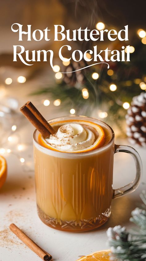 "Warm up this winter with our delicious Hot Buttered Rum cocktail recipe! Perfect for holiday gatherings, this cozy drink combines spiced rum, rich butter, and warm spices for a comforting experience. Ideal for festive celebrations, this warm cocktail is a must-try among winter cocktails and spiced rum recipes. Enjoy this delightful blend of flavors and make your holiday drinks unforgettable! #HotButteredRum #WinterCocktails #HolidayDrinks #WarmCocktails #SpicedRumRecipes #CozyDrinkIdeas" Warm Mixed Drinks Alcoholic, Morning Alcoholic Drinks, Hot Christmas Drinks, Christmas Liquor, Spiced Rum Recipes, Warm Winter Cocktails, Spiced Rum Drinks, Hot Buttered Rum Recipe, Rum Drinks Recipes