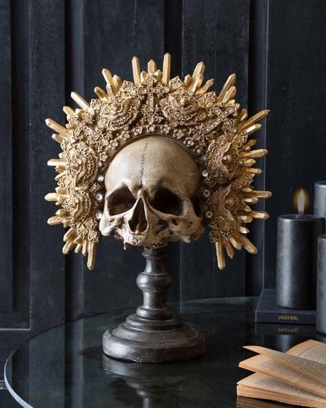 Rockett St George on Instagram: “Oozing with glamour our King Skull Ornament has just arrived back in stock! The perfect piece to add daring drama and timeless luxe to your…” Rockett St George, Elegant Dinner, Skull Decor, Candle Dinner, Instagram Tags, Unique Image, St George, Eclectic Style, Abstract Sculpture